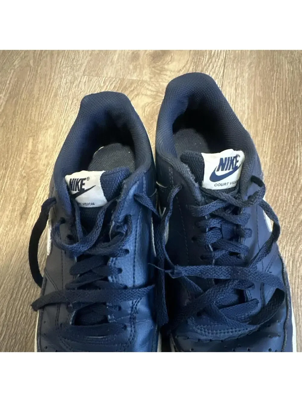 Nike Men’s Navy Court Vision Low-Top Sneakers